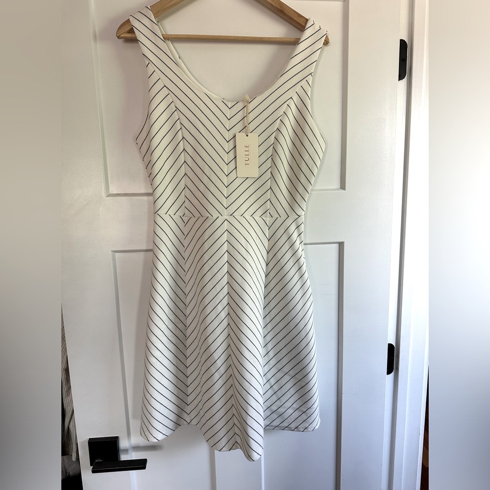 Black and white striped dress NWT
